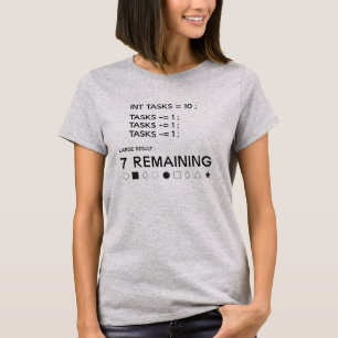 Camiseta 7 Tarefas Restantes Programador Codificação Divert