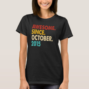 Camiseta 7 Years Old Awesome Since October 2015 7th Birthd