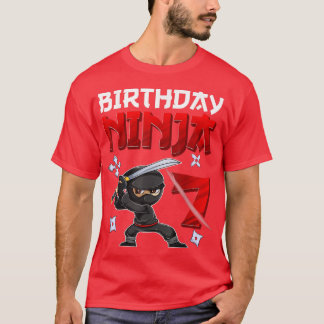 Camiseta 7 Years Old Boy Birthday Tee, Birthday Ninja Boy 