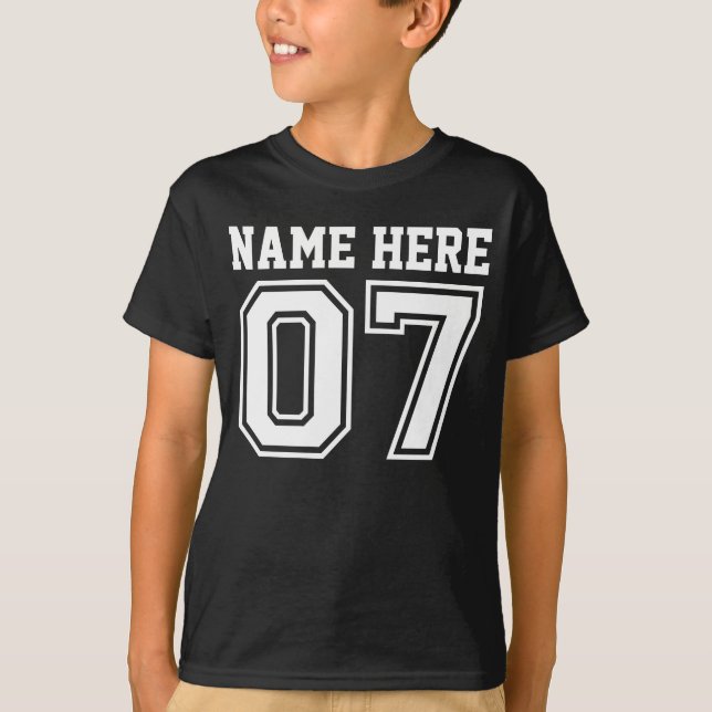 Camiseta 7o Aniversário (o nome customizável do miúdo) (Frente)