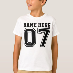 Camiseta 7o Aniversário (o nome customizável do miúdo)