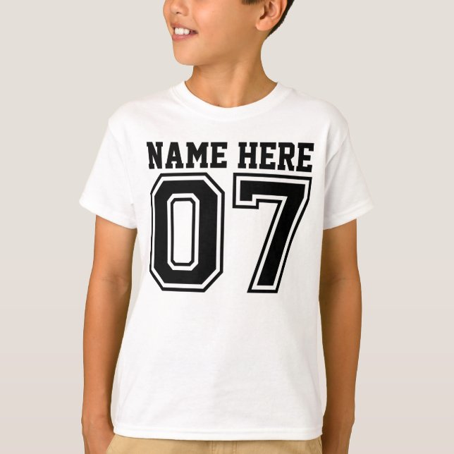 Camiseta 7o Aniversário (o nome customizável do miúdo) (Frente)