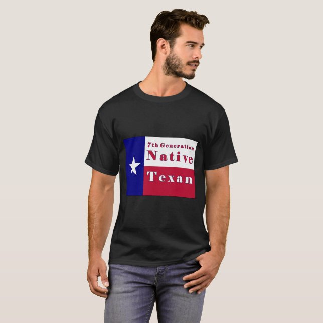 Camiseta 7o Bandeira nativa do Texan da geração (Frente Completa)