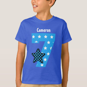 Camiseta 7o Nome feito sob encomenda verificado menino V07D