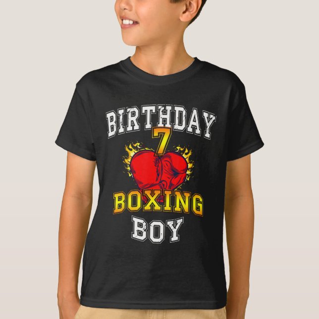 Camiseta 7th Birthday Boy Shirt - Boxing 7 Years Old Kid  (Frente)