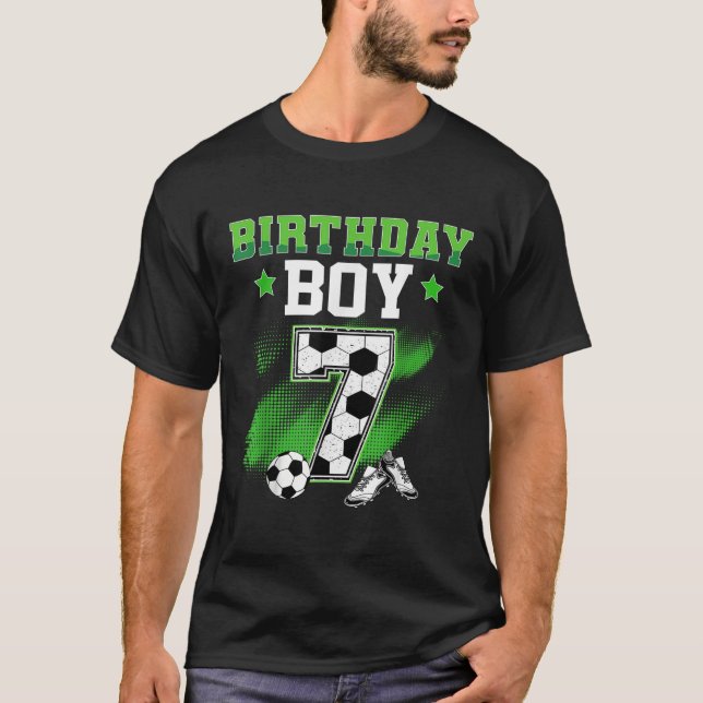 Camiseta 7th Birthday Boy Soccer 7 Year Old Sport 7yr Boys  (Frente)