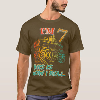 Camiseta 7th Birthday Gifts I'm 7 This Is How I Roll Monste