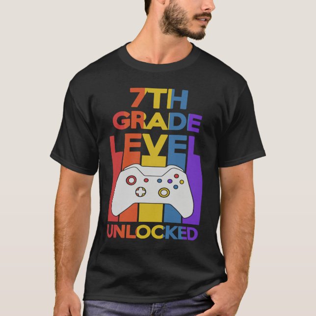 Camiseta 7th Grade Level Unlocked Video Gamer Back to Schoo (Frente)