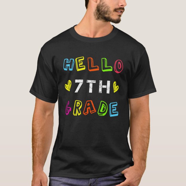 Camiseta 7th Grade Squad Girls Boys Teacher Team, Hello sev (Frente)