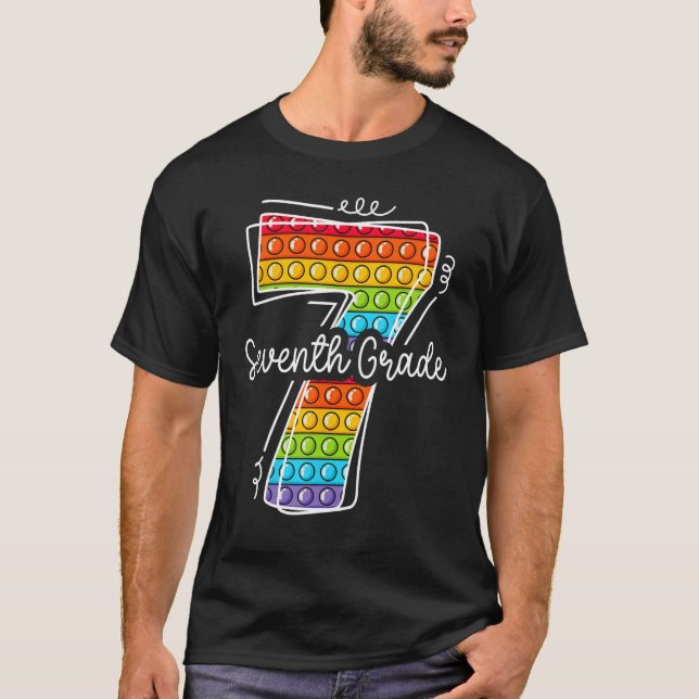 Camiseta 7th Seventh Grade Poppin Back to School Team 7th G (Frente)