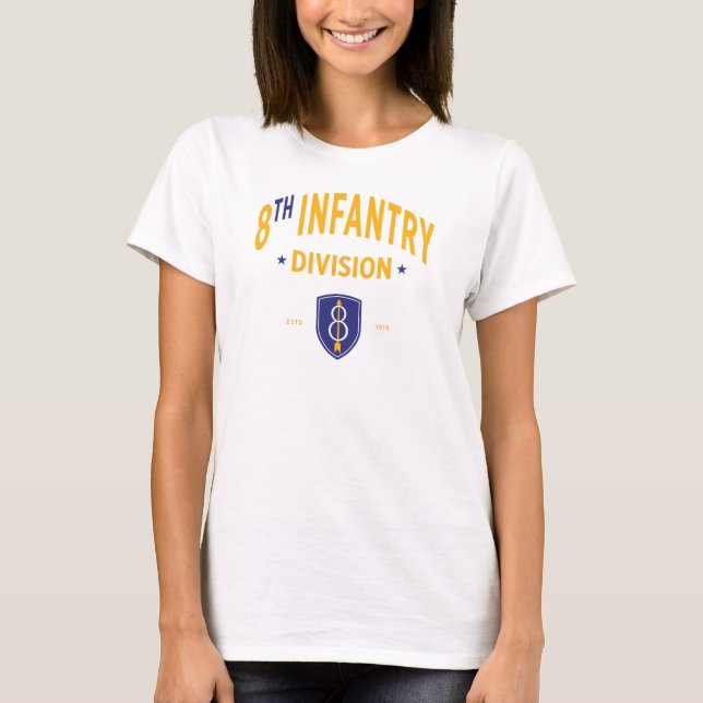 Camiseta 8ª Divisão de Infantaria - Militar dos Estados Uni (Frente)