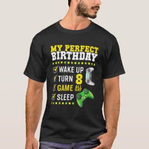 Camiseta 8ª Festa de aniversário Perfeita Para Jogador De 8