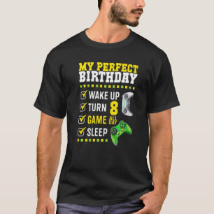 Camiseta 8ª Festa de aniversário Perfeito Para Jogador De 8