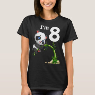 Camiseta 8º Aniversário, 8 anos Festa Animal Panda 2