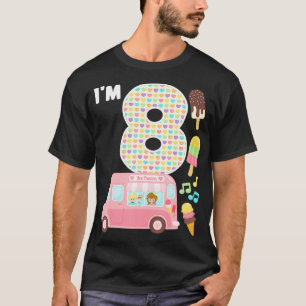 Camiseta 8º Aniversário Caminhão Sorvete Da Tripulação