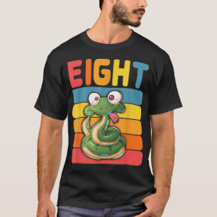 Camiseta 8º Aniversário Cobra de Vintage Lover Pet Reptile