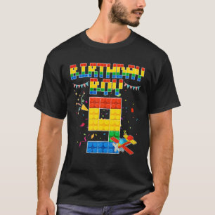 Camiseta 8º Aniversário Construindo Brick Com 8 Anos