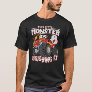Camiseta 8º Aniversário Crianças Este Pequeno Caminhão Mons