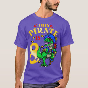 Camiseta 8º Aniversário do Pirata Dinossauro 1