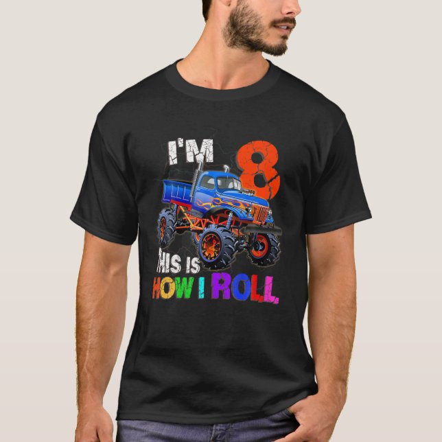 Camiseta 8º Aniversário Eu tenho 8 anos É assim que eu faço (Frente)