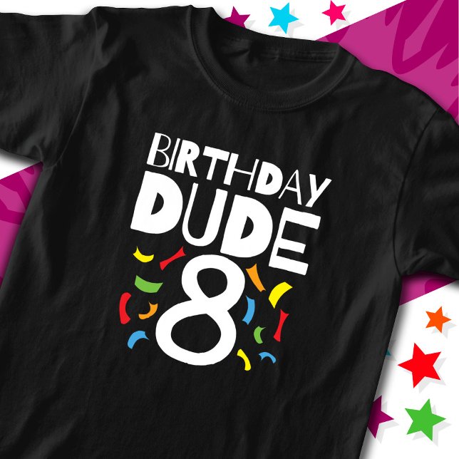 Camiseta 8º Aniversário Festa de Criança de 8 Anos (Criador carregado)