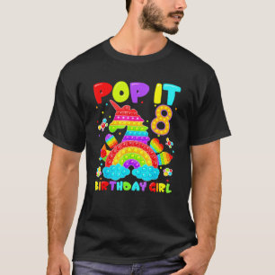 Camiseta 8º Aniversário Fidget Toy Pop It Birthday Girl 8 Y
