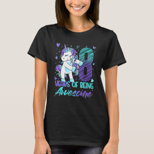 Camiseta 8º Aniversário Garota de 8 Anos Flexibindo Parte U