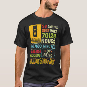 Camiseta 8º Aniversário Garoto 8 Anos De Espanto Feita Em