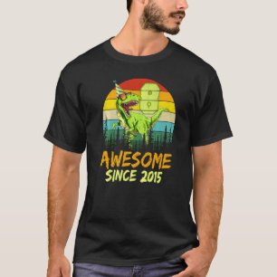 Camiseta 8º Aniversário Garoto Dinossauro Ano Novo Incrível