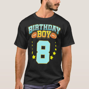 Camiseta 8º Aniversário Para Crianças De 8 Anos De Futebol