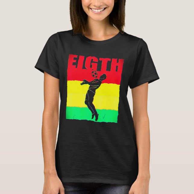 Camiseta 8º Aniversário Para Menina De 8 Anos Soc De Futebo (Frente)