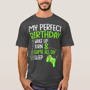 Camiseta 8º Aniversário perfeito para games de 8 anos