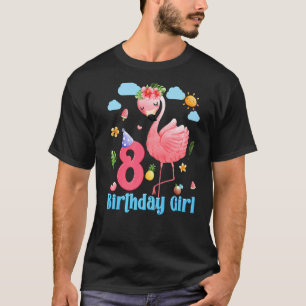 Camiseta 8º Aniversário Raparigas Flamingo, 8 Anos de Idade