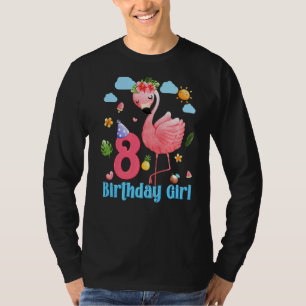 Camiseta 8º Aniversário Raparigas Flamingo, 8 Anos de Idade