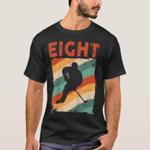 Camiseta 8º Aniversário Retro Hockey com Oito Anos Menina