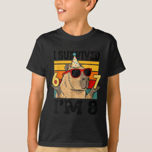 Camiseta 8º aniversário sobrevivi 67 8 capivara engraçado c