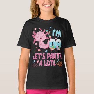 Camiseta 8º Eu sou 8 Aniversário Rapariga Axolotl Dons