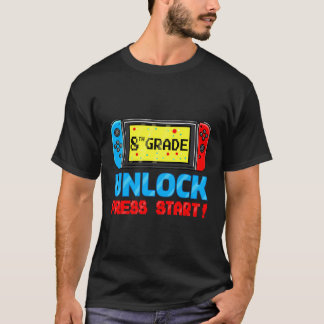 Camiseta 8º Grau Desbloqueado Pressione Iniciar Jogador De