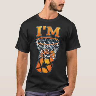 Camiseta 8º jogador de basquete de aniversário Sou 8 menino