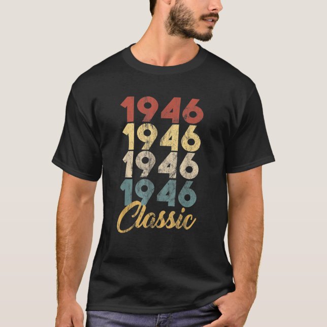 Camiseta 80º 1946 Feito em 1946 Presentes Presente Edição L (Frente)