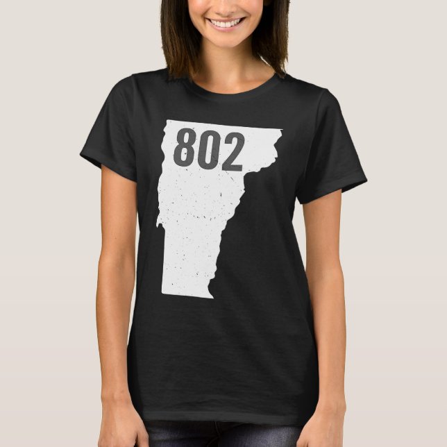 Camiseta 802 Vermont Area Code Pride State Outline (Frente)