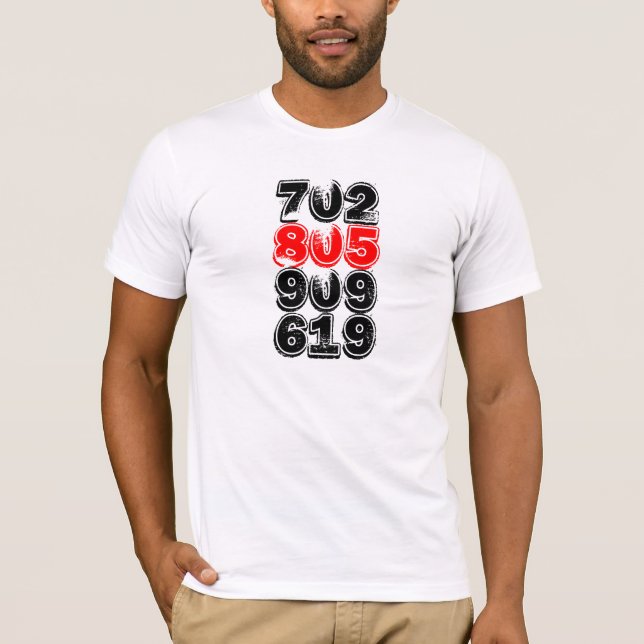 CAMISETA 805, 619, 702, 909, 213 (Frente)
