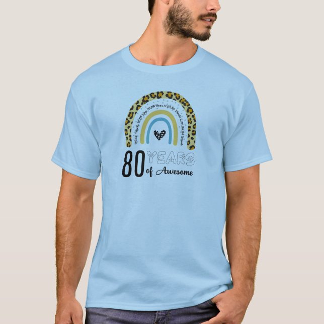 Camiseta 80, 80, feliz 80, aniversário (Frente)