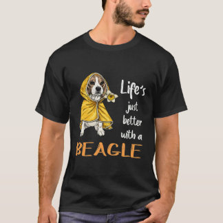 Camiseta 80 A Vida É Melhor Com Um Beagle