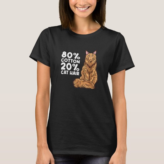 Camiseta 80 Algodão 20 Cabelos De Gato Roupas Mãe Para Main (Frente)