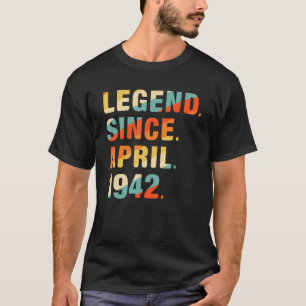 Camiseta 80 Aniversário De 80 Anos Legenda Desde Abril De 1