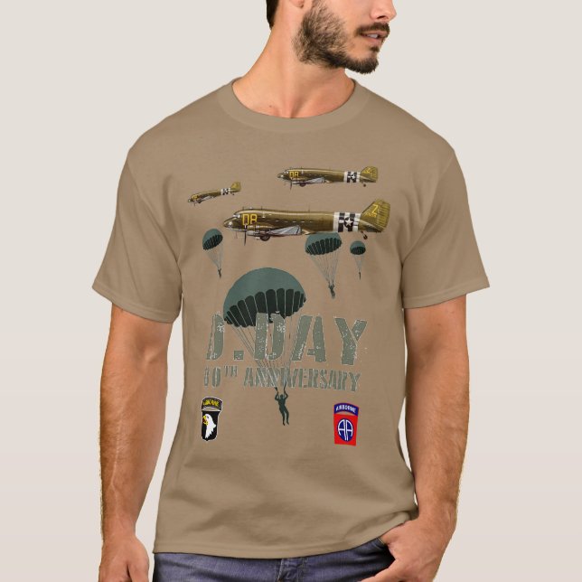 Camiseta 80 Aniversário de Aterrissagem Aliada WWII (Frente)