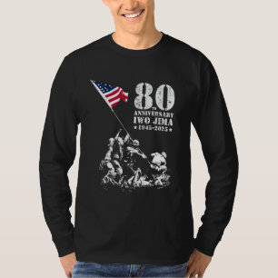 Camiseta 80 Aniversário Iwo Jima 1945-2025 Vitória V da Seg