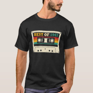Camiseta 80 Aniversário Melhor De 1943 Cassette Tape 80 Ano