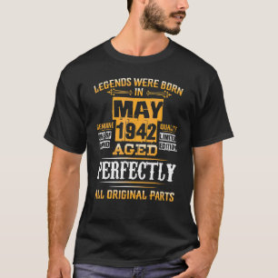 Camiseta 80 Aniversário Para Nasceres De Legendas Maio De 1